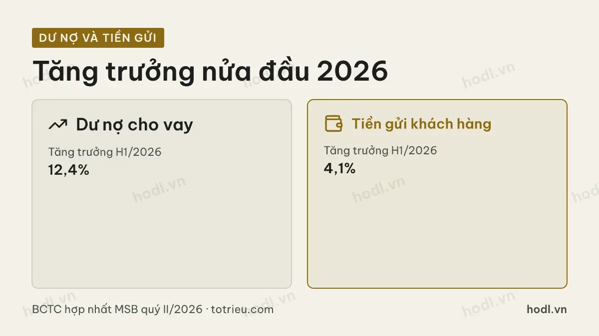 Tăng trưởng dư nợ và tiền gửi khi định giá cổ phiếu MSB