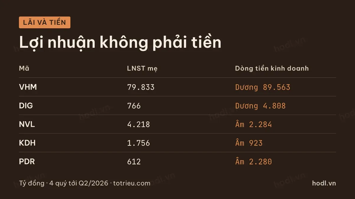 Lợi nhuận và dòng tiền trong rủi ro cổ phiếu bất động sản