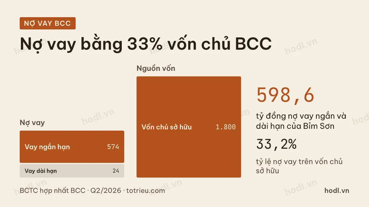 Nợ vay của Bỉm Sơn so với vốn chủ sở hữu