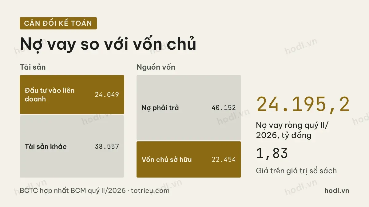 Nợ vay và vốn chủ sở hữu khi định giá cổ phiếu BCM
