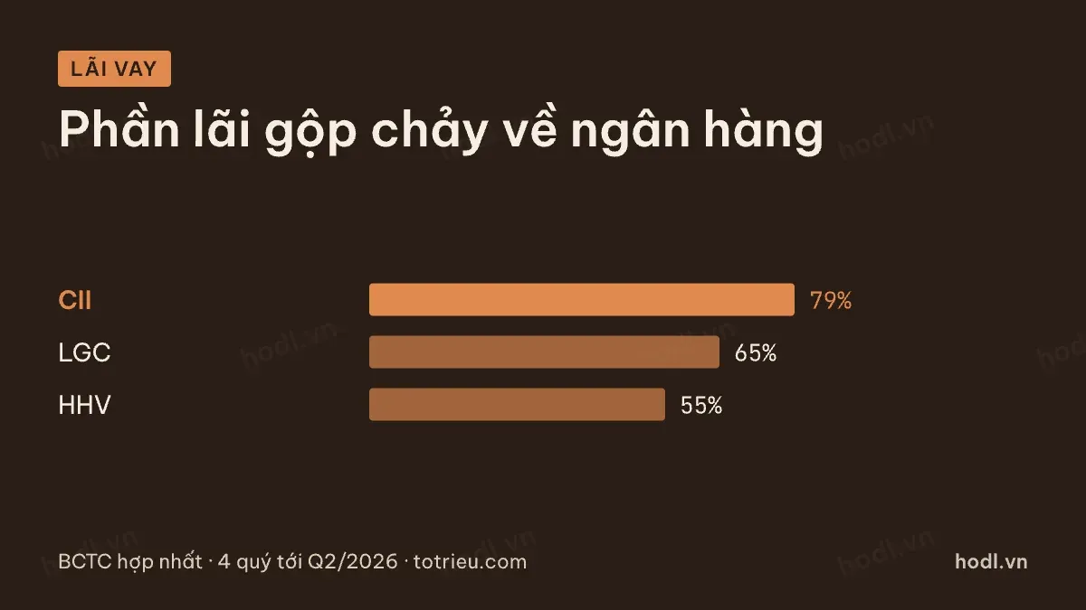Lãi vay chiếm bao nhiêu lãi gộp của cổ phiếu thu phí đường bộ