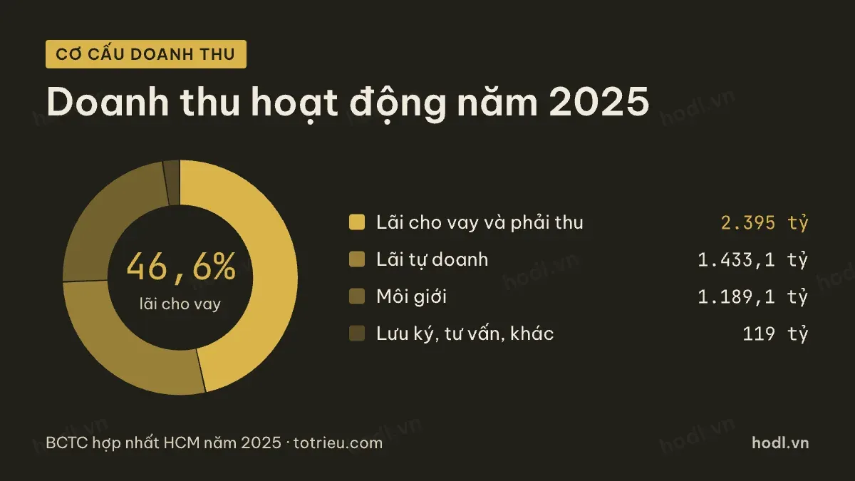 Cơ cấu doanh thu hoạt động của cổ phiếu HCM