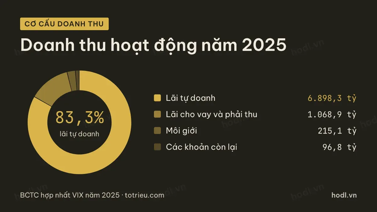 Cơ cấu doanh thu hoạt động của cổ phiếu VIX