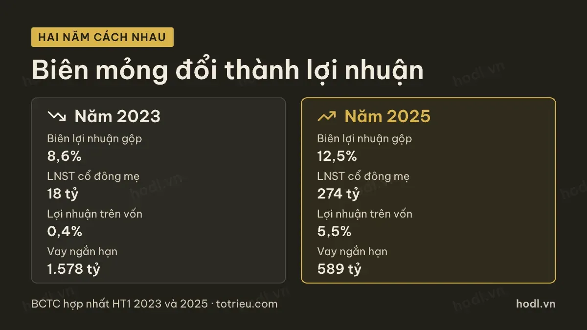 Hai năm cách nhau khi định giá cổ phiếu HT1