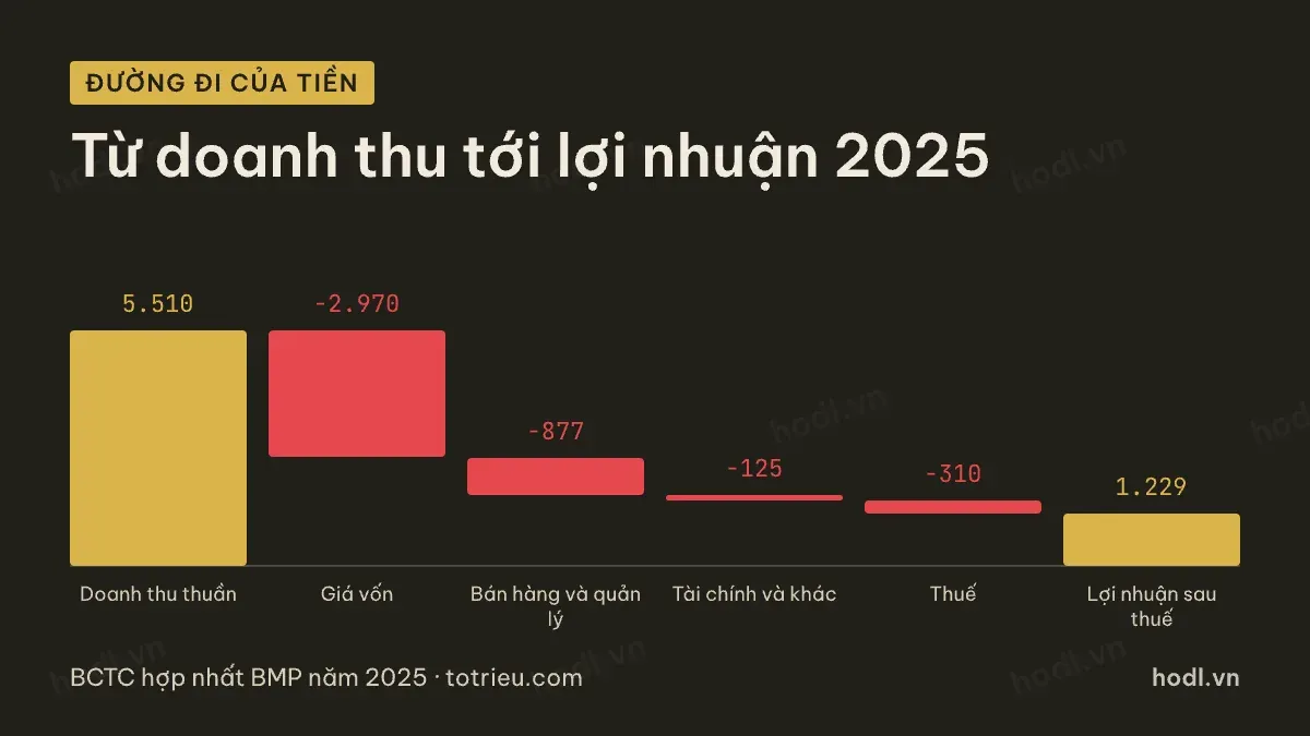 Từ doanh thu tới lợi nhuận của cổ phiếu BMP