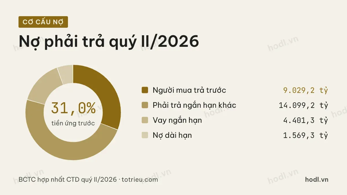 Cơ cấu nợ phải trả của cổ phiếu CTD