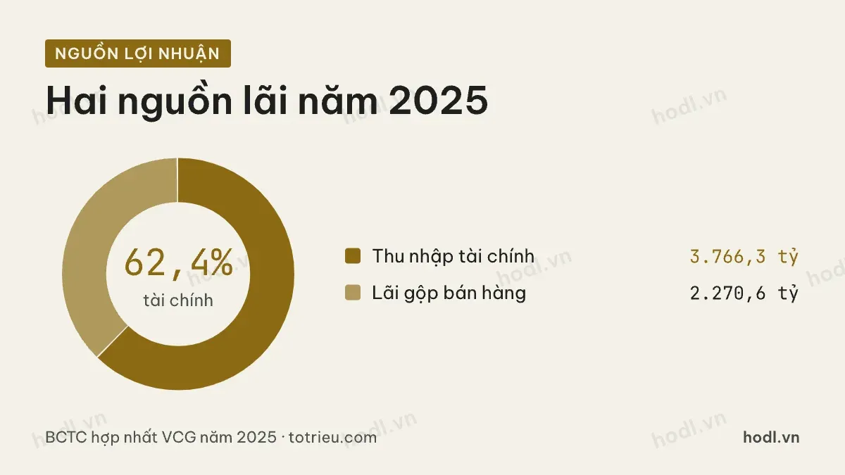 Nguồn lợi nhuận của cổ phiếu VCG năm 2025