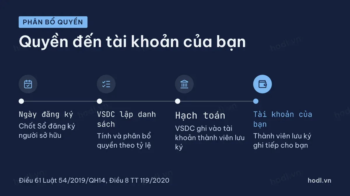 Các bước phân bổ quyền cho chủ sở hữu lưu ký