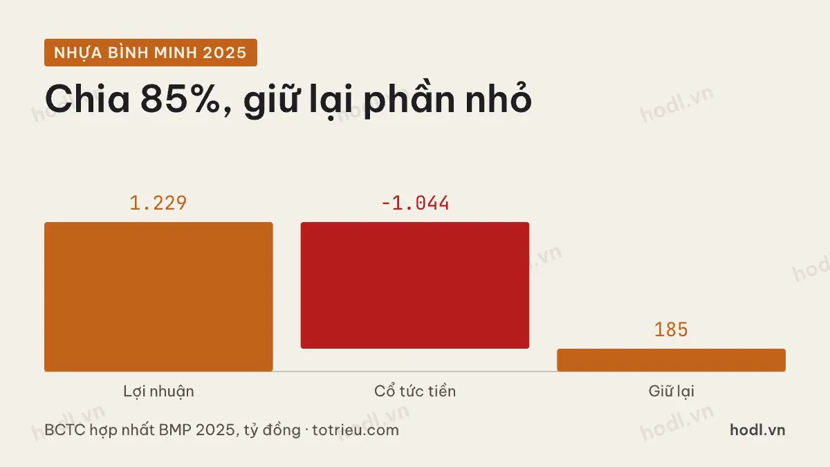 Lợi suất cổ tức và phần giữ lại của Nhựa Bình Minh năm 2025