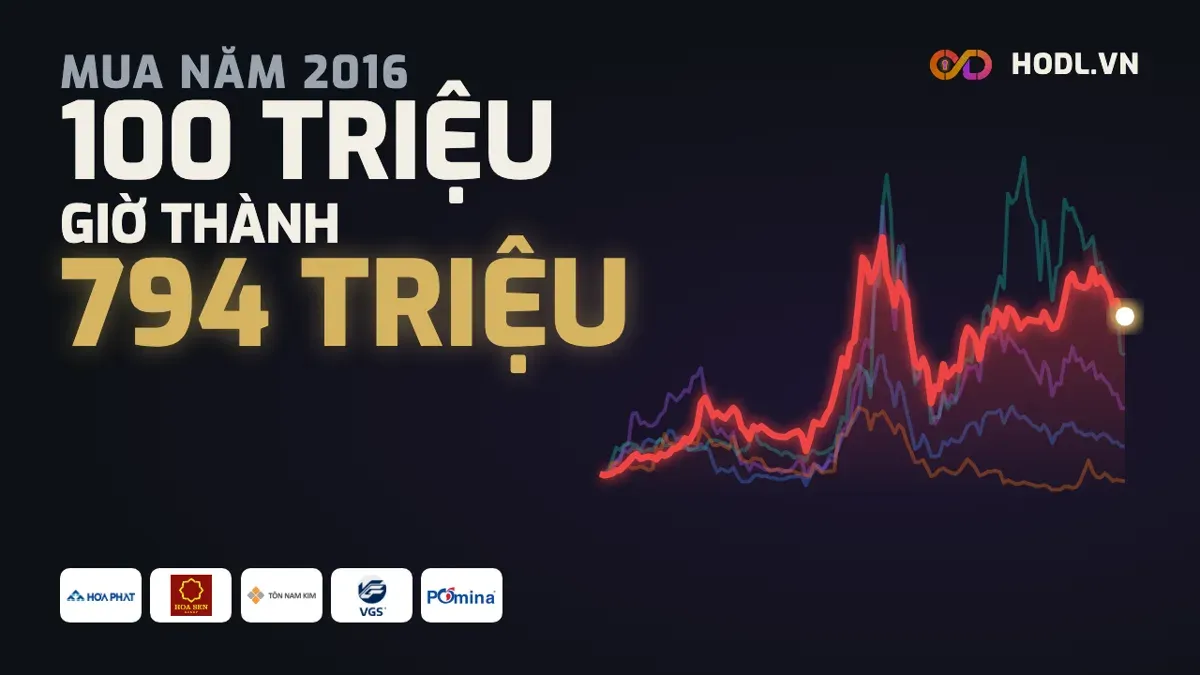 100 triệu đầu tư vào 5 cổ phiếu thép HPG, HSG, NKG, VGS, POM từ năm 2016 so với gửi tiết kiệm
