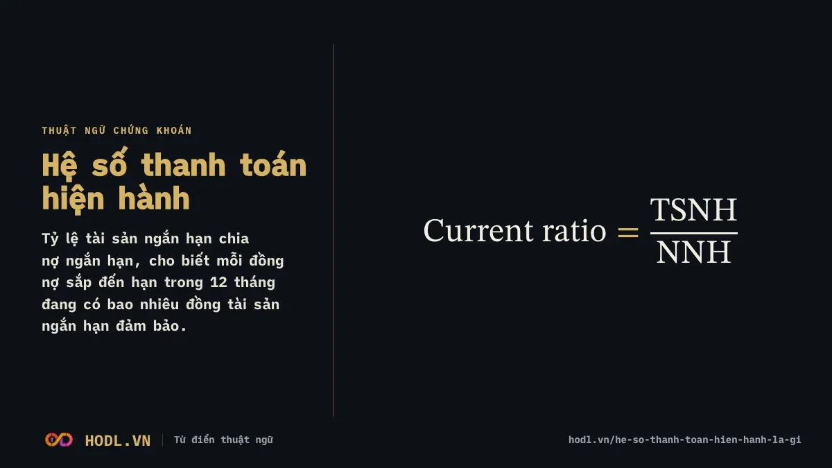 Hệ số thanh toán hiện hành là gì