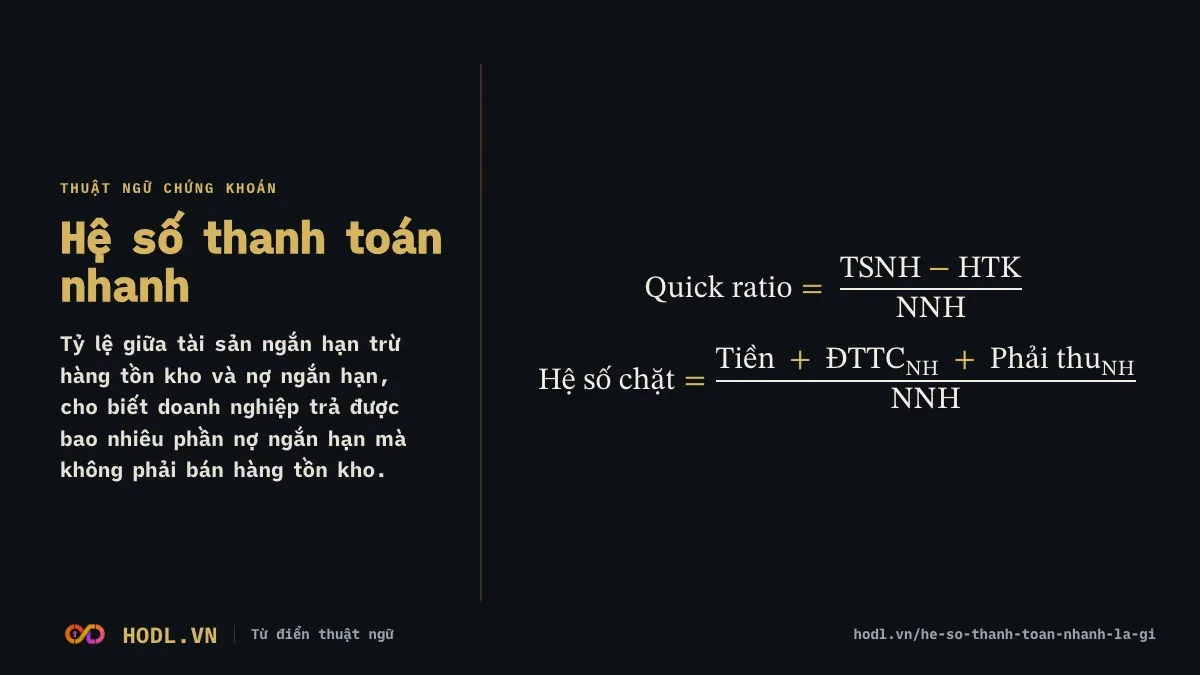 Hệ số thanh toán nhanh là gì