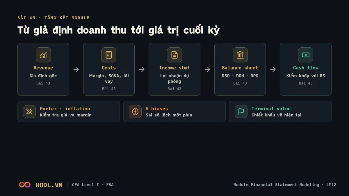 Sơ đồ module Financial Statement Modeling: từ doanh thu tới terminal value