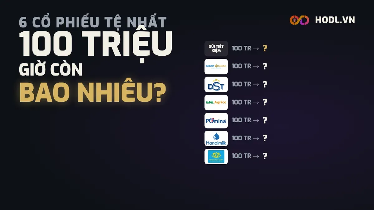 100 triệu mua 6 cổ phiếu tệ nhất từ ngày lên sàn giờ còn bao nhiêu