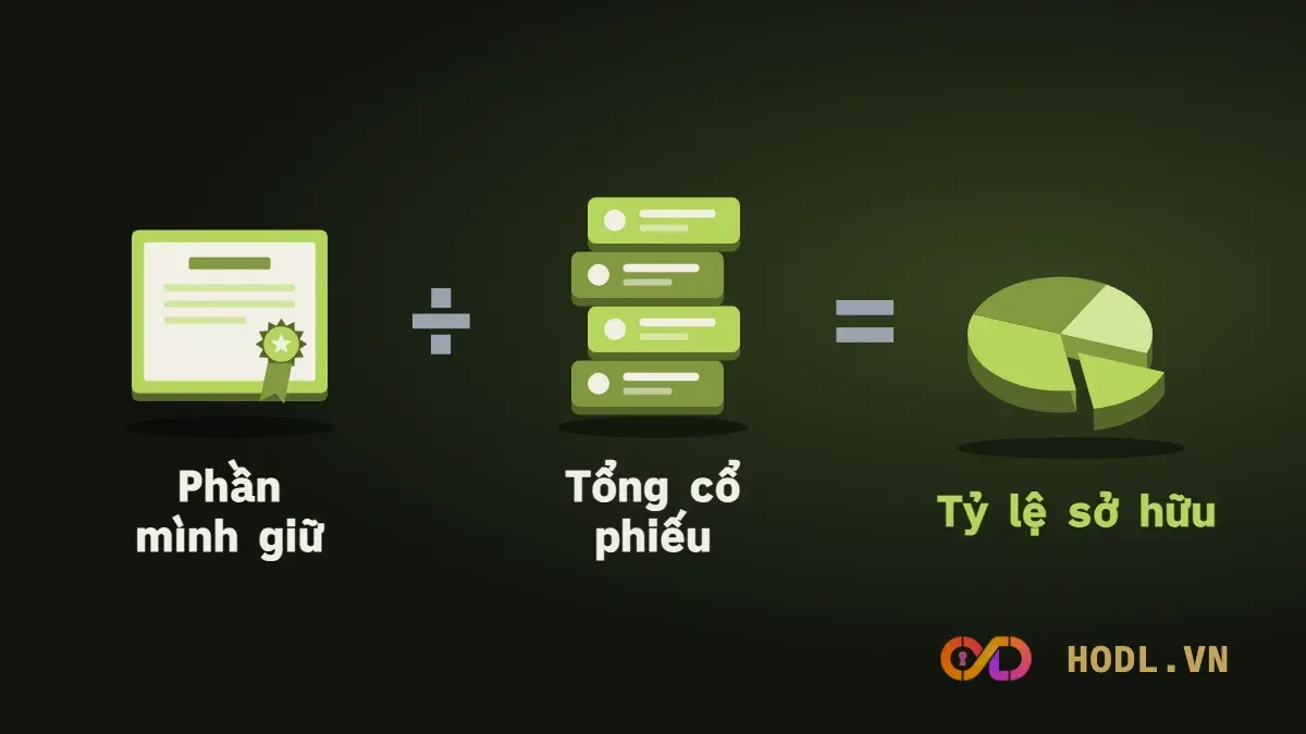 Phần mình giữ chia tổng cổ phiếu ra tỷ lệ sở hữu