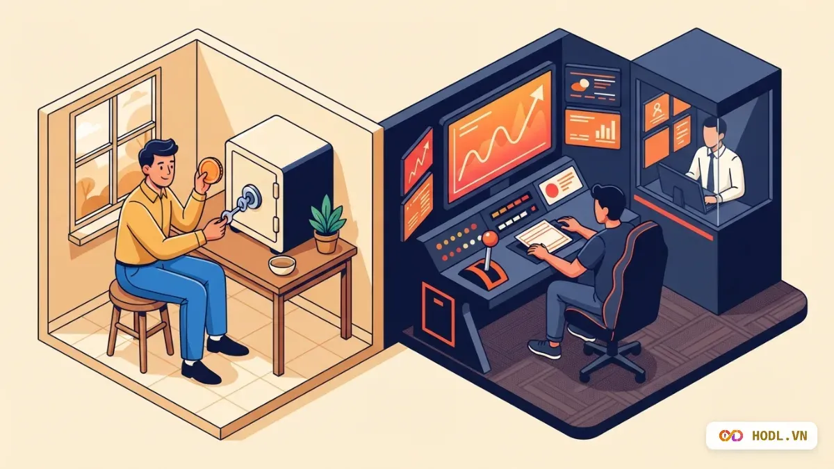 Giữ coin trong két so với đặt cược giá trên màn hình