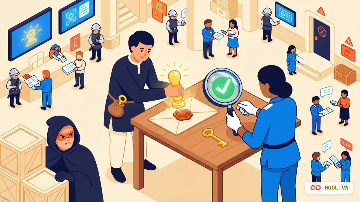 Đóng dấu thư bằng khoá riêng, người nhận kiểm bằng khoá công khai