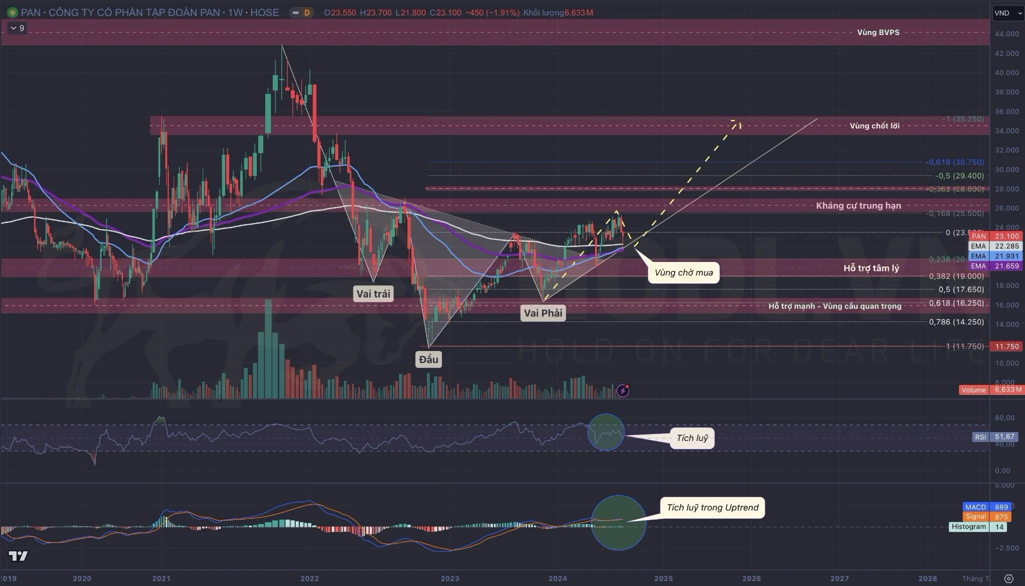 Dự báo xu hướng giá cổ phiếu PAN 2024 theo phân tích kỹ thuật