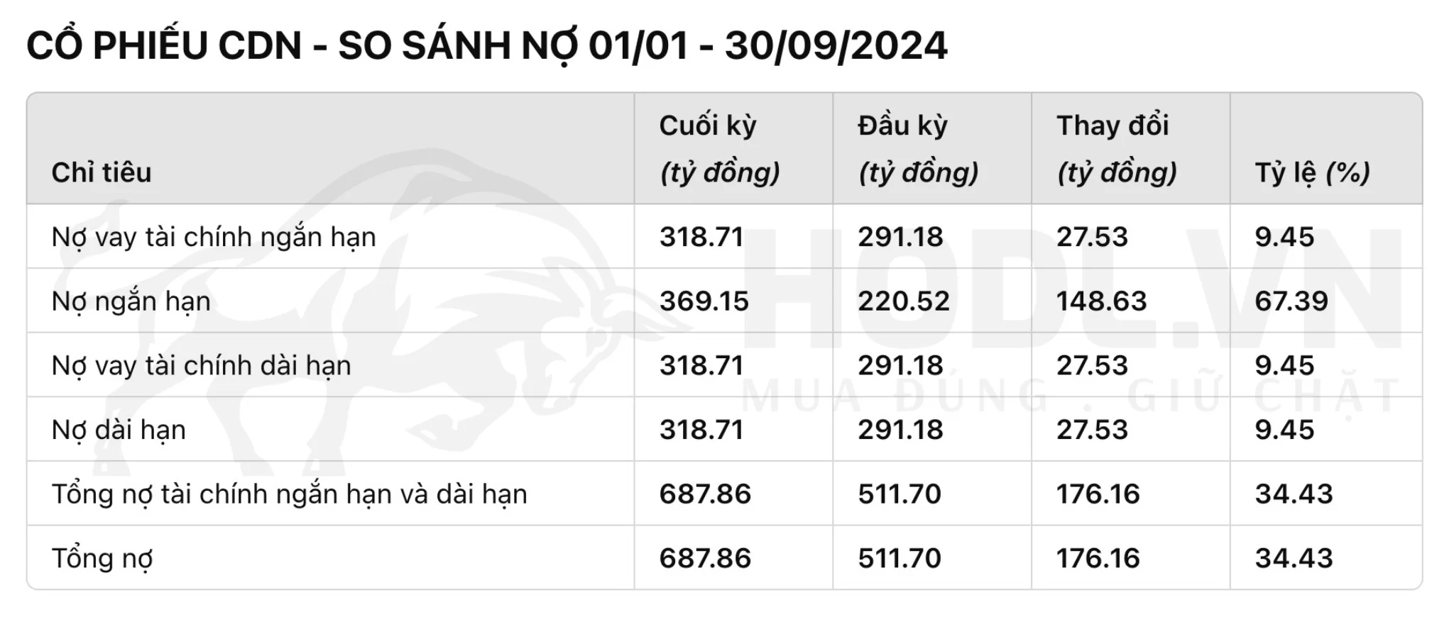 CDN - CTCP Cảng Đà Nẵng - Chi tiết nợ Q4-2024